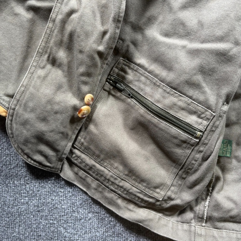 Orvis Field Jacket Men's Large Olive Green Leather Trim Elbow Patch Multi-Pocket - Picture 10 of 16